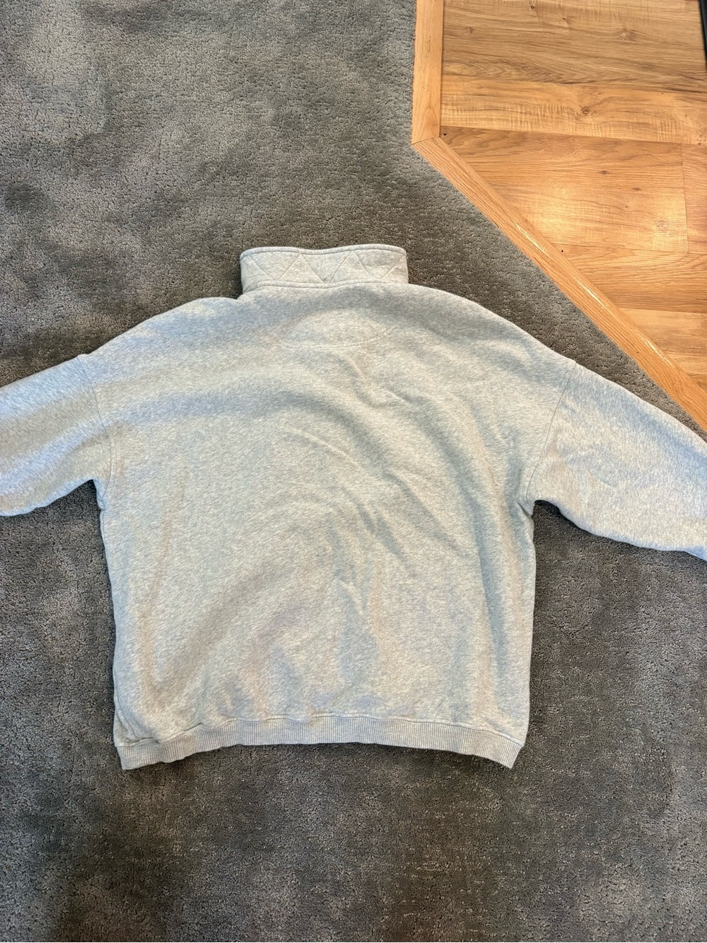 Aerie Light Gray Women's Quarter-Snap Pullover Sweater - Picture 3 of 3